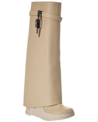 Givenchy - Shark Lock Leather Knee-high Biker Boot - Lyst