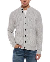 N.Peal Cashmere - Oversized Cable 100% Cashmere Mock Neck Cardigan - Lyst