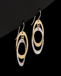 Italian Gold - 14k Two-tone Double Oval Dangle Earrings - Lyst