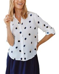 Bella Dahl - Clean Split Back Button-Down Silk-Blend Shirt - Lyst