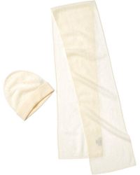 Amicale - Cashmere Brushed Cashmere Hat & Scarf Set - Lyst