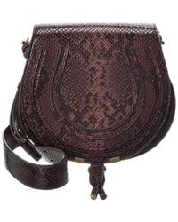 Chloé - Marcie Small Snake-Embossed Leather Shoulder Bag - Lyst