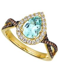Le Vian - Le Vian Euphoria Chocolate 14K 1.08 Ct. Tw. Diamond & Aquamarine Ring - Lyst