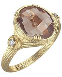 Reiss - 14k 2.50 Ct. Tw. Diamond & Smokey Topaz Cocktail Ring - Lyst