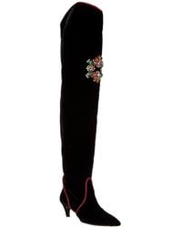 Roger Vivier - Velvet Thigh-High Boot - Lyst