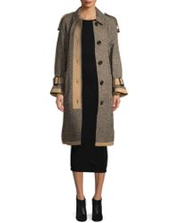 Burberry Oakville Reversible Tweed Coat - Black