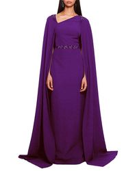 Marchesa - Asymmetrical Crepe Kaftan Gown - Lyst