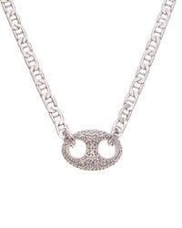 Meshmerise - 18K Over 0.20 Ct. Tw. Diamond Puffed Mariner Necklace - Lyst