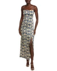 Ganni - Crinkled Satin Midi Slip Dress - Lyst
