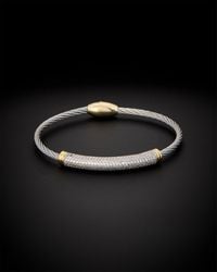 Juvell - 18K Plated Cz Twisted Cable Cuff Bracelet - Lyst