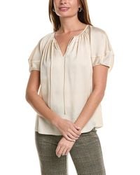 Lafayette 148 New York - Pleated Neck Blouse - Lyst