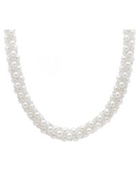 Splendid - Splendid Freshwater Pearls Rhodium Plated 6-7mm Freshwater Pearl Necklace - Lyst