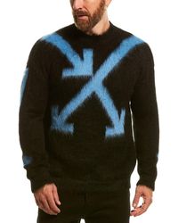 Off-White c/o Virgil Abloh Alpaca & Mohair-blend Crewneck Sweater - Blue