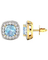 Diana M. Jewels - Fine Jewelry 14k 1.95 Ct. Tw. Diamond & Aquamarine Studs - Lyst