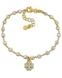 Italian Silver - Clover Charm Bracelet - Lyst