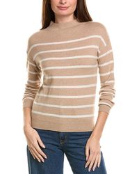 Bruno Magli - Jersey Striped Funnel Neck Wool & Cashmere-Blend Sweater - Lyst