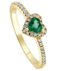 Sabrina Designs - 14k 0.51 Ct. Tw. Diamond & Emerald Heart Ring - Lyst