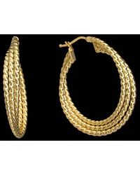 Italian Gold - 18k Twisted Triple Hoops - Lyst