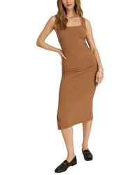 Project Social T - Montara Square Neck Rib Midi Dress - Lyst