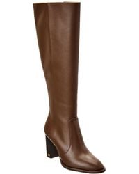 Stuart Weitzman - Espresso Leather Knee-High Zip Boots - Lyst