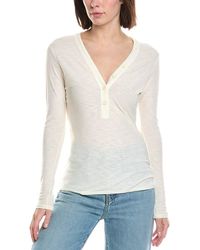 James Perse - Jersey Henley Top - Lyst