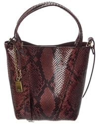 Chloé - Spin Small Python-Embossed Leather Bucket Bag - Lyst