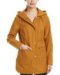 Cole Haan Hooded Rain Coat - Yellow