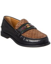 Gucci - Interlocking G Suede & Leather Loafer - Lyst