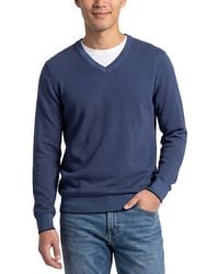 RAFFI - Birdseye V-Neck Sweater - Lyst
