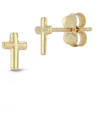 Ember Fine Jewelry - 14k Dainty Cross Studs - Lyst
