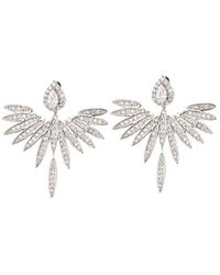 Eye Candy LA Cz Mini Angel Wing Earrings - White