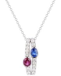 Gregg Ruth - 14K 1.35 Ct. Tw. Diamond & Sapphire And Ruby Pendant - Lyst
