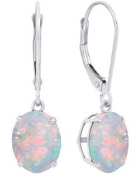 MaxColor - Silver 1.55 Ct. Tw. Lab-grown Opal Dangle Earrings - Lyst