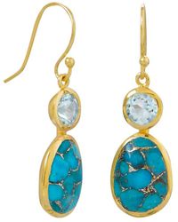 Liv Oliver - 18k Over Silver 13.70 Ct. Tw. Gemstone Drop Earrings - Lyst