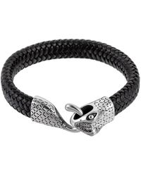 Eye Candy LA - Luxe Collection Jerry Snake Head Leather & Stainless Steel Bracelet - Lyst