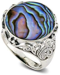 Samuel B. Silver Abalone Swirl Ring - Blue