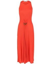 Ferragamo - Sleeveless Ribbed Silk-Blend Maxi Dress - Lyst