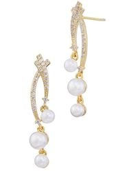 Savvy Cie - Cz Dangle Earrings - Lyst