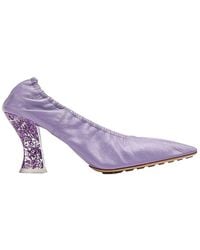Bottega Veneta - Glitter Heel Leather Pump - Lyst