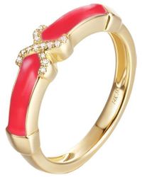 Diana M. Jewels - Fine Jewelry 14k Diamond Enamel Half-eternity Ring - Lyst