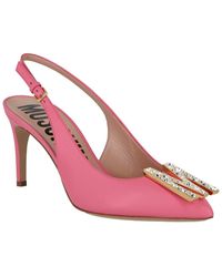 Moschino - Crystal-embellished Leather Pump - Lyst