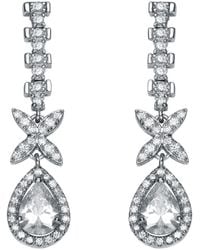 Genevive Jewelry - Silver Cz Earrings - Lyst