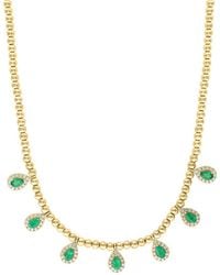 Effy Fine Jewelry - 14K 1.87 Ct. Tw. Diamond & Emerald Necklace - Lyst