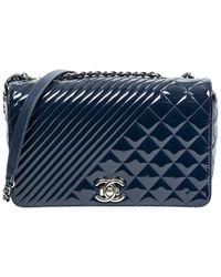 Chanel - Quilted Patent Leather Cc Medium Coco Single Flap Bag (Authentic Pre-Owned) - Lyst