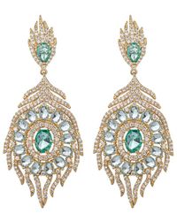 Eye Candy LA - The Luxe Collection Cz Peacock Dangle Earrings - Lyst