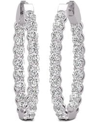 Diana M. Jewels - Diana M. Fine Jewelry 14k 5.00 Ct. Tw. Lab Grown Diamond Hoops - Lyst