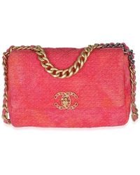 CHANEL - Pink Tweed Medium 19 Flap Bag (authentic Pre-loved) - Lyst