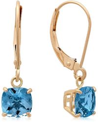 MaxColor - 10k 2.00 Ct. Tw. Londen Blue Topaz Earrings - Lyst
