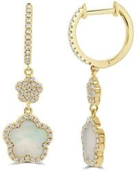 Sabrina Designs - 14K 0.32 Ct. Tw. Diamond & Pearl Dangle Earrings - Lyst