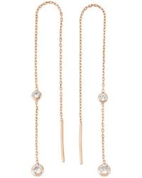 Amorium - 18K Rose Vermeil Cz Threader Earrings - Lyst